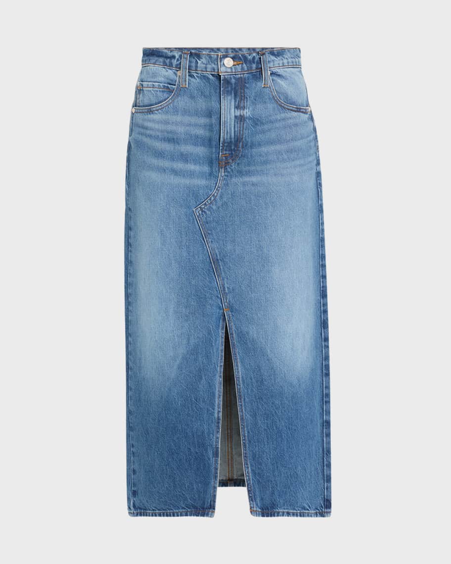 Image 1 of 2: The Midaxi Denim Skirt