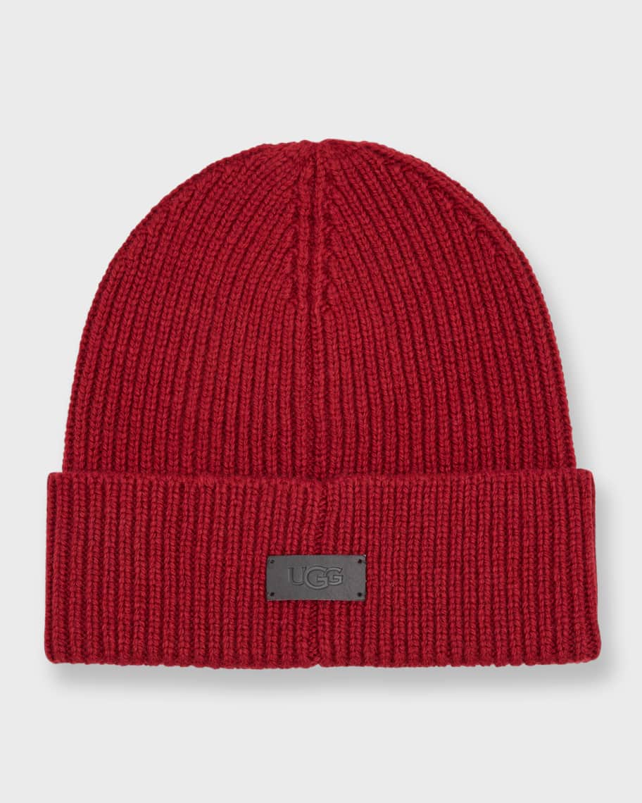 UGG Men's Wide Cuff Ribbed Beanie Hat | Neiman Marcus