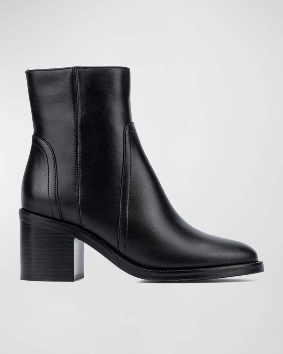 Image 1 of 4: Janella Leather Ankle Boots