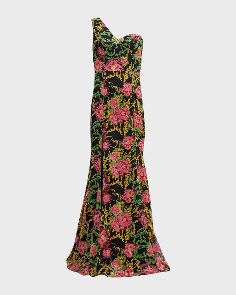 Dress the Population Black Label Magdalynn One Shoulder Mermaid