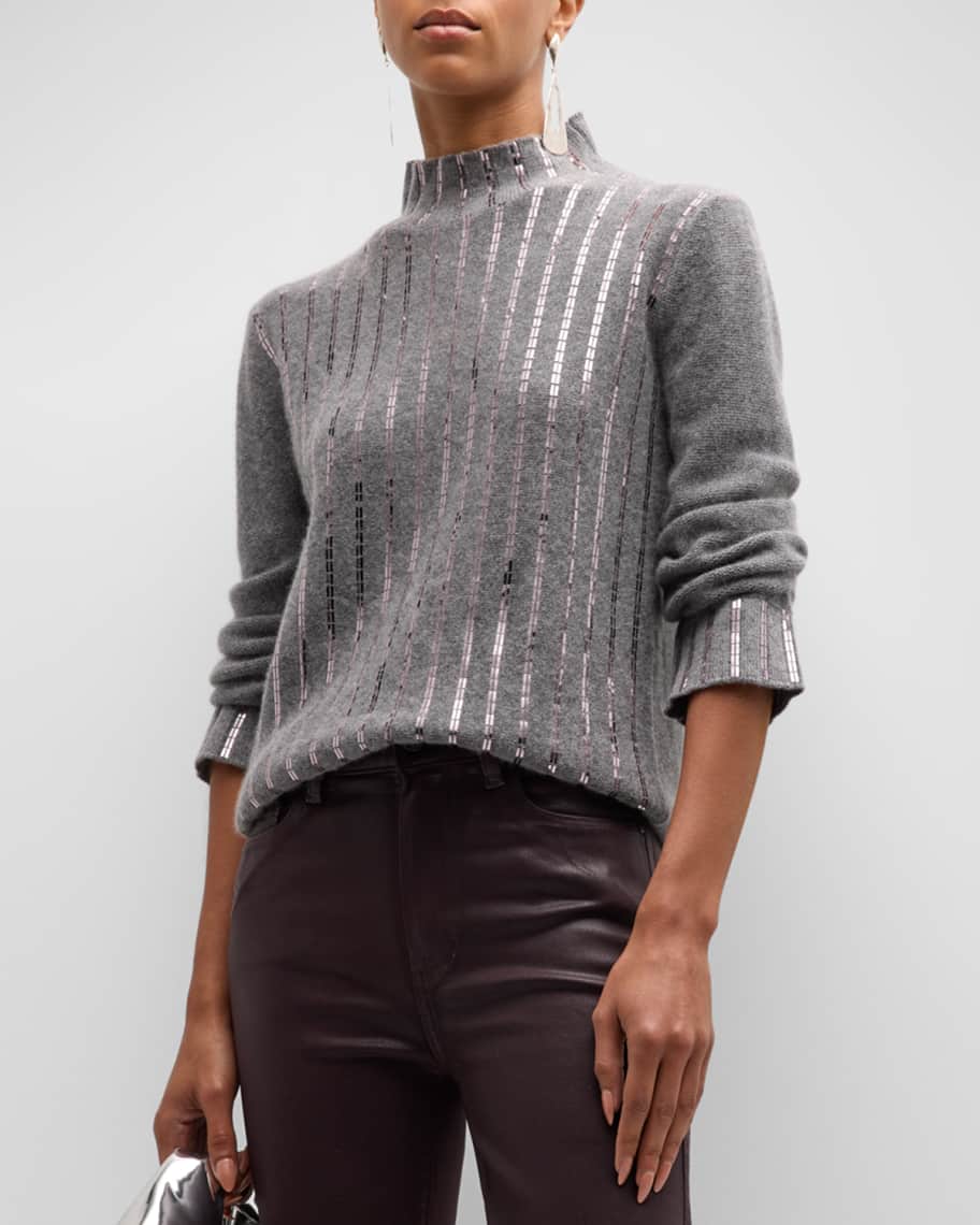 Neiman Marcus Cashmere Collection Cashmere Ribbed Sweater with