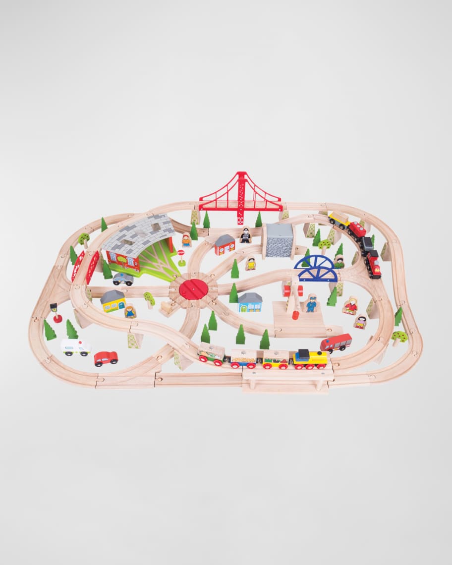 Bigjigs Toys Freight 130 Piece Wooden Train Set Neiman Marcus