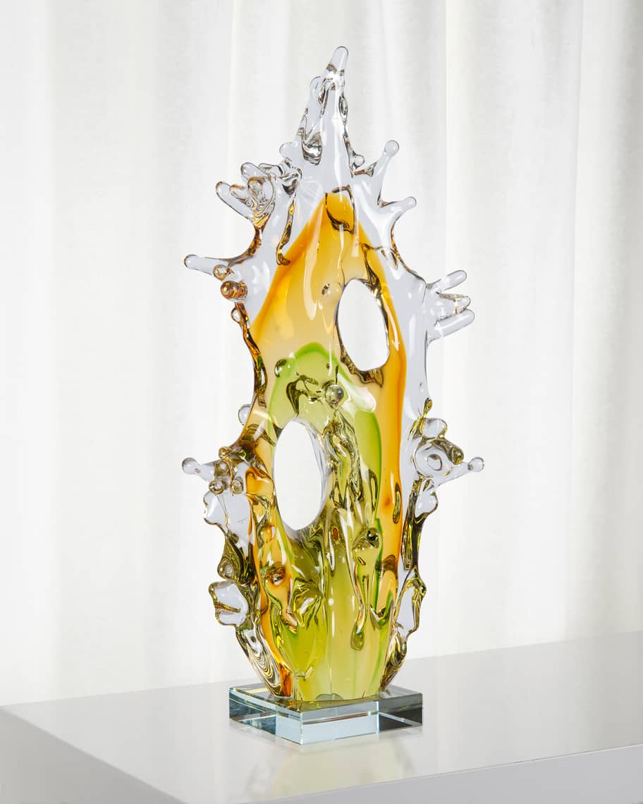 Dale Tiffany Mauna Kea Art Glass Sculpture Neiman Marcus