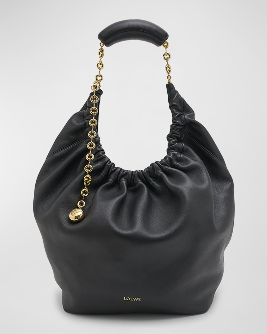 Loewe Medium Squeeze Chain Leather Hobo Bag | Neiman Marcus