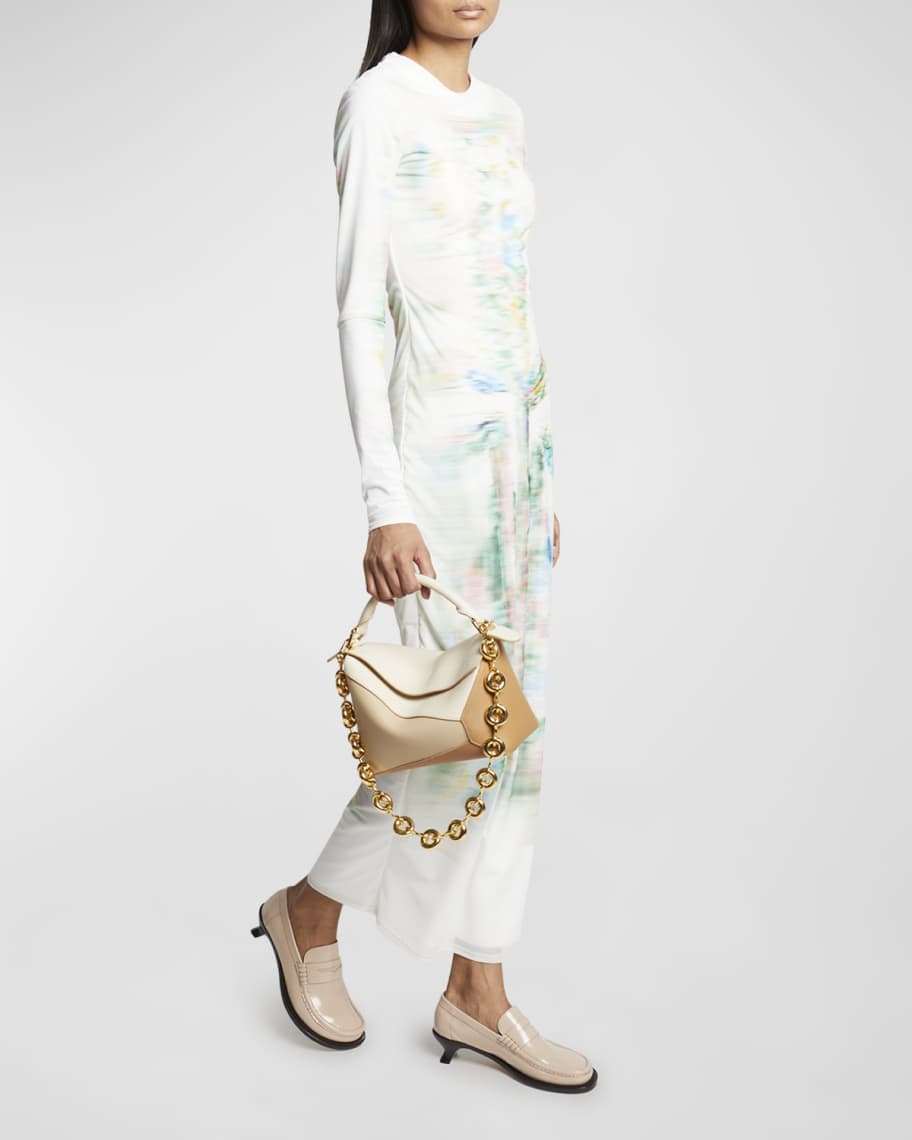 Image 2 of 6: Puzzle Edge Small Top-Handle Bag in Tricolor Leather