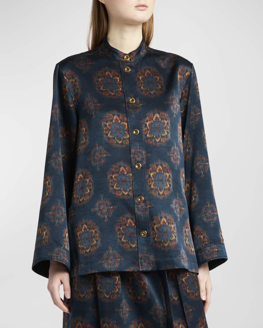 Image 2 of 5: Cam Eloy Button-Front Rosette Print Blouse