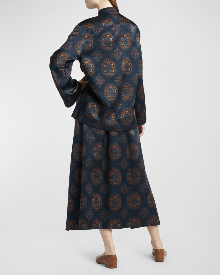 Image 3 of 5: Cam Eloy Button-Front Rosette Print Blouse