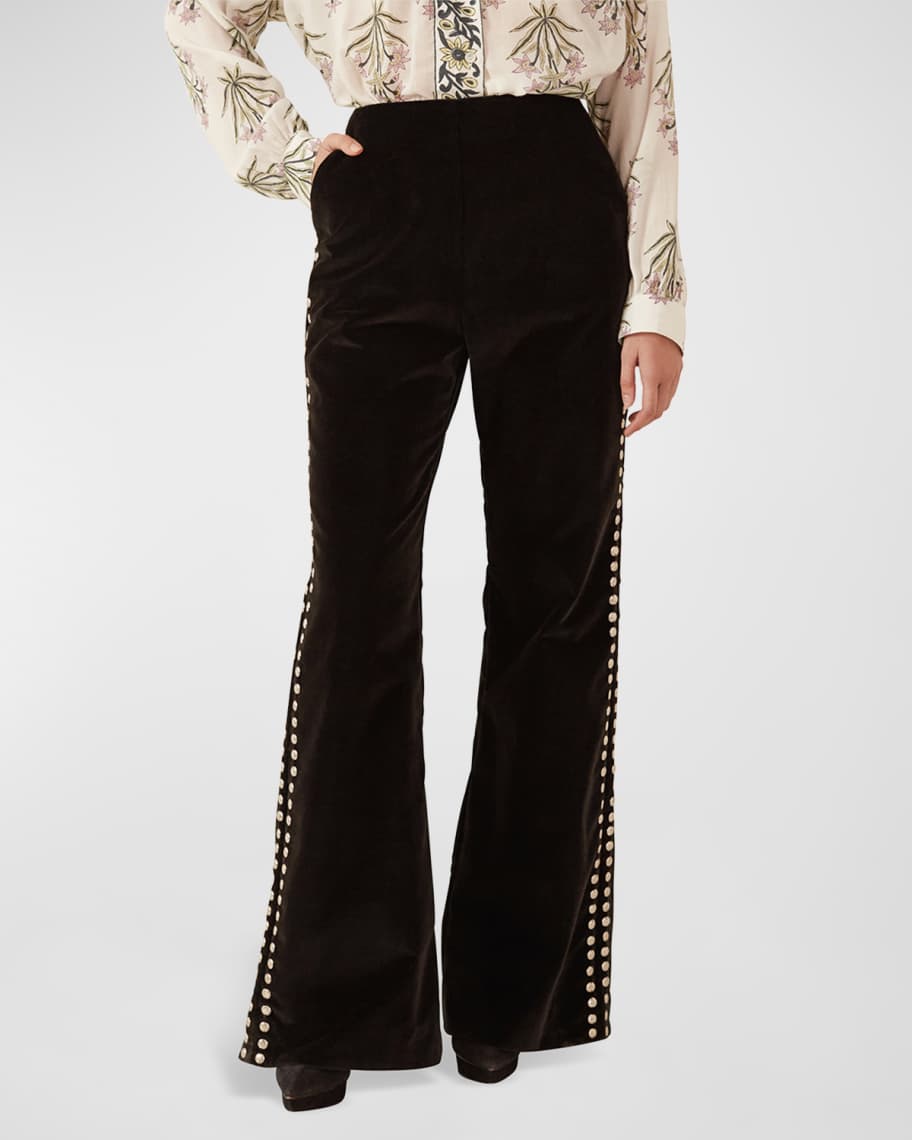 Alix of Bohemia Charlie Rodeo Velvet Flared Pants | Neiman Marcus
