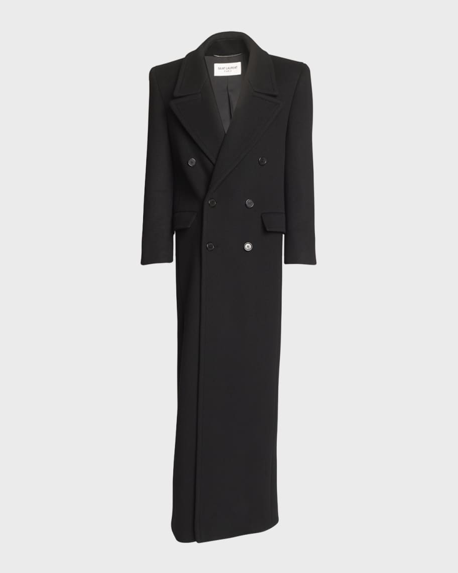 Saint Laurent Men's Double-Breasted Long Coat