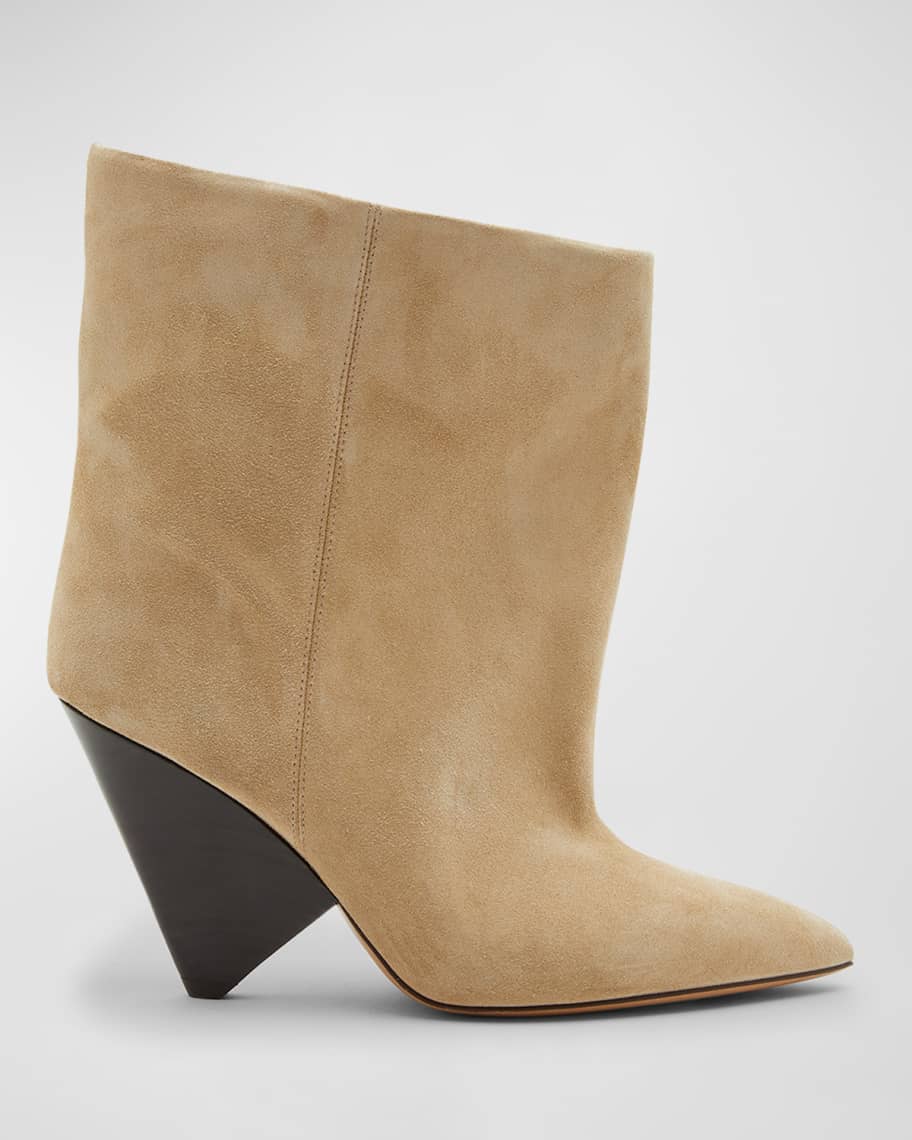 Chanel Perforated Suede Wrap Ankle Boots