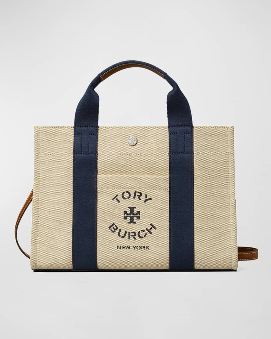 Tory Burch Small Logo Canvas Tote Bag | Neiman Marcus