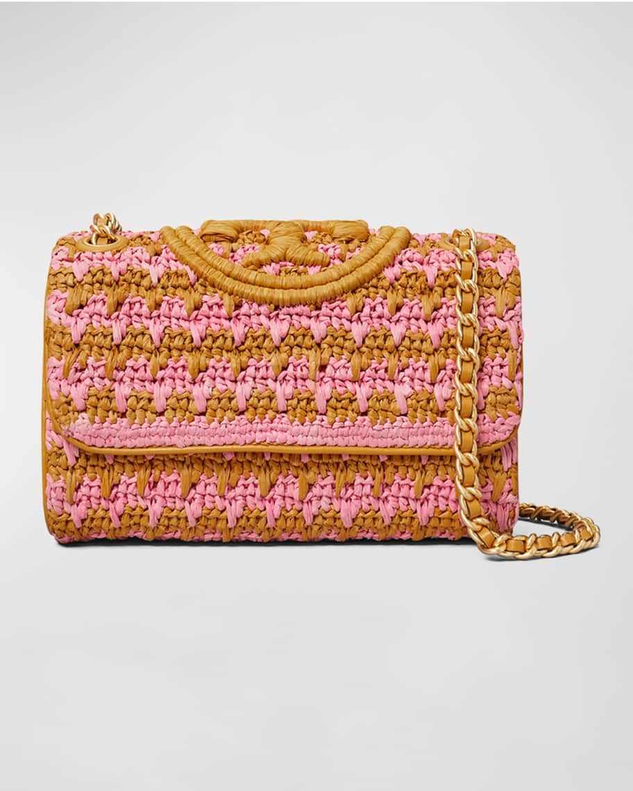Tory Burch Fleming Small Crochet Convertible Shoulder Bag | Neiman Marcus