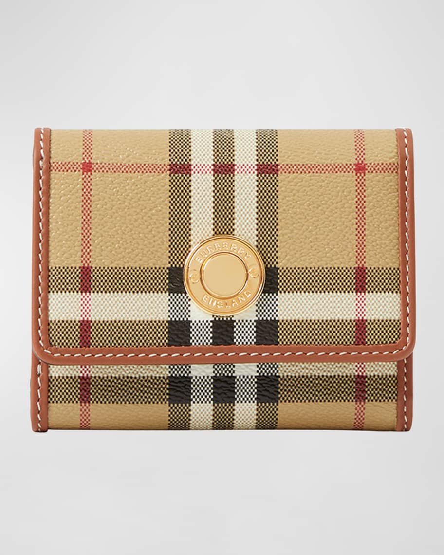 [Burberry]★LANCASTERチェック コイン収納 二つ折り財布★ ☆ BURBURRY ☆ LANCASTER VINTAGE CHECK 2つ折りミニ財布