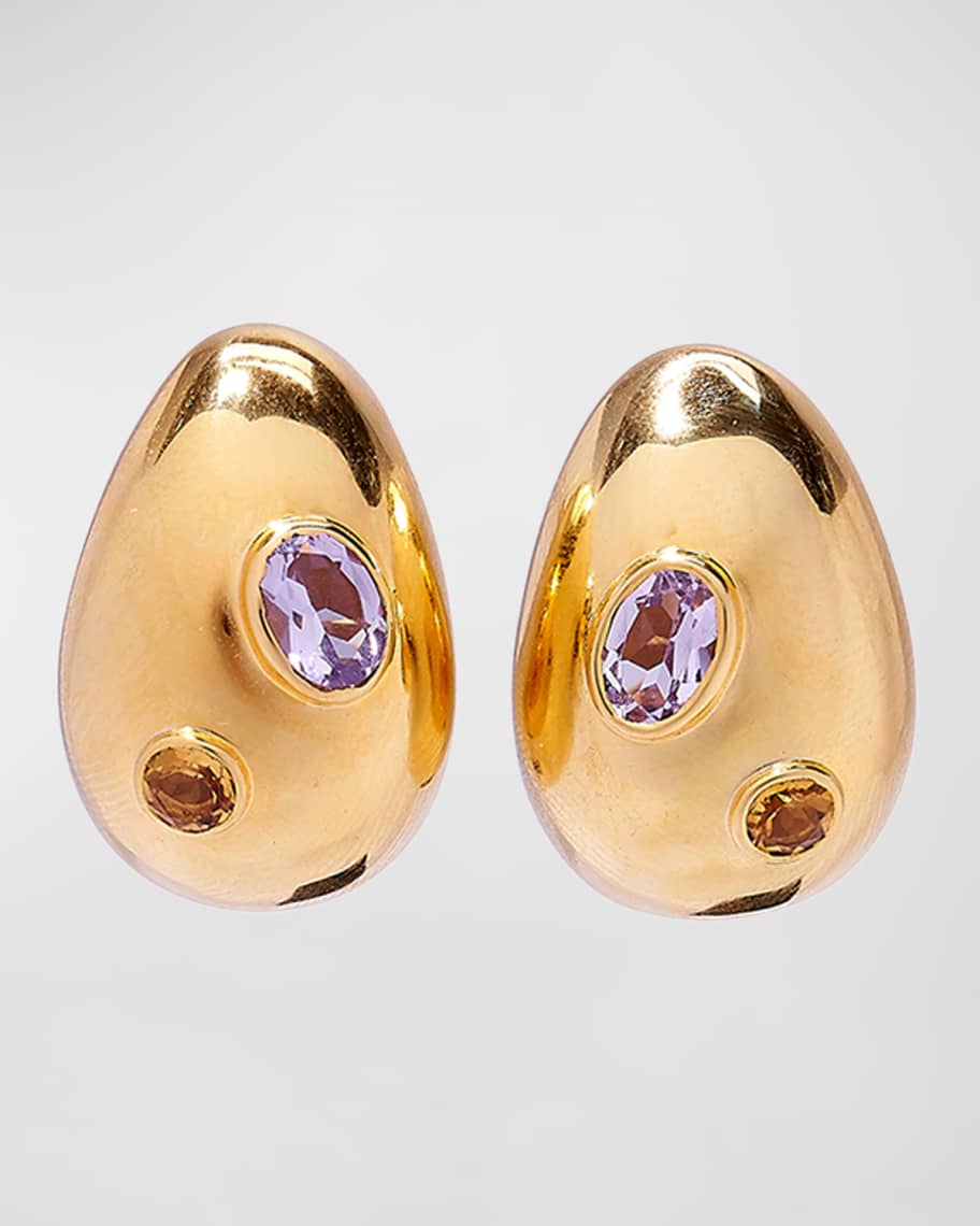 Lizzie Fortunato Mini Arp Earrings in Studded Gold main image 1