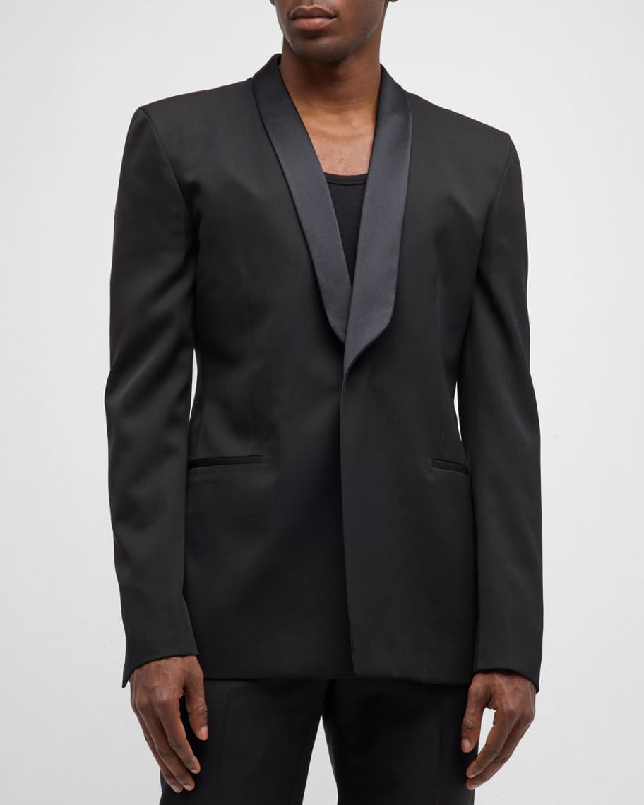ジャケット Givenchy Single-Breasted Grain De Poudre Tuxedo Jacket Givenchy single-breasted Tailored Suit Jacket | Blue | FARFETCH