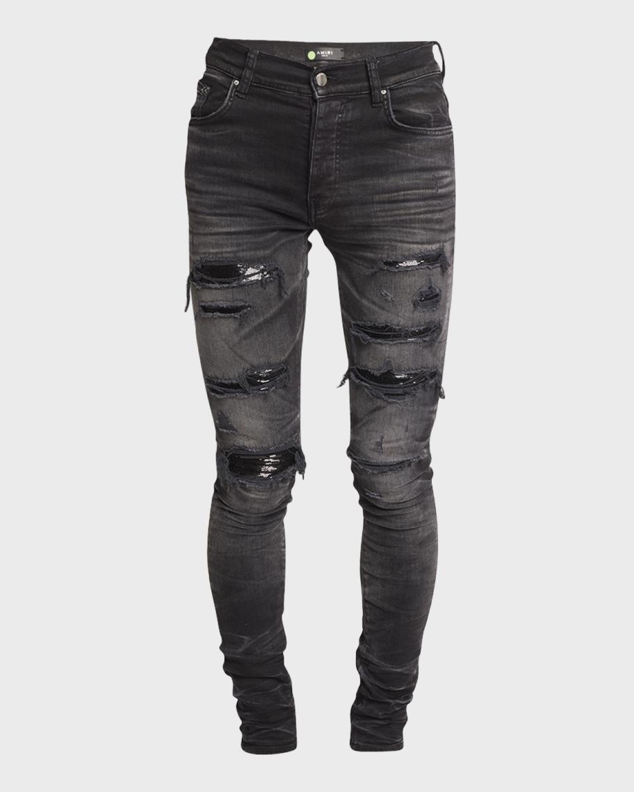 Amiri Men's Sequin Thrasher Skinny Jeans | Neiman Marcus