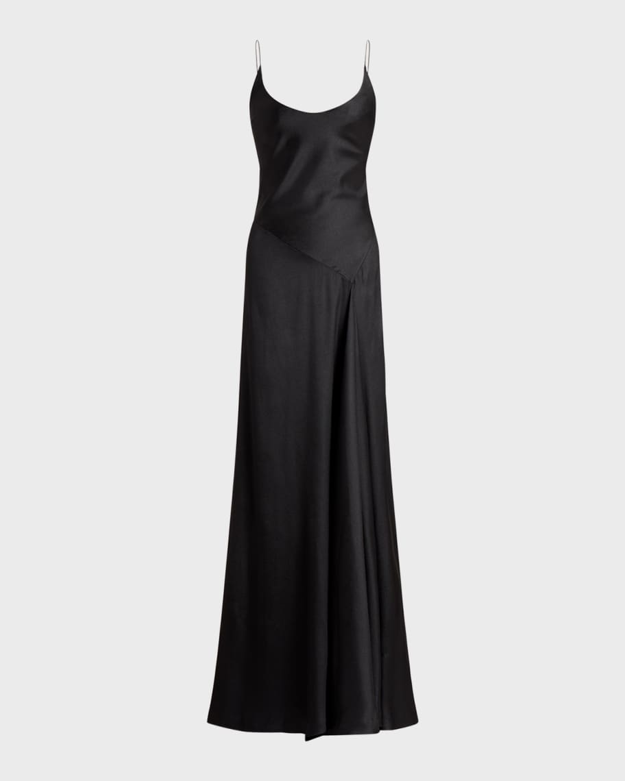 Image 1 of 5: Jeramiah Sleeveless Bias Satin Gown