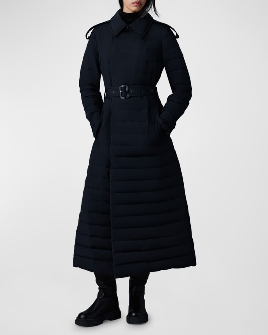 Mackage Magda Agile-360 Stretch Light-Down Belted Long Coat