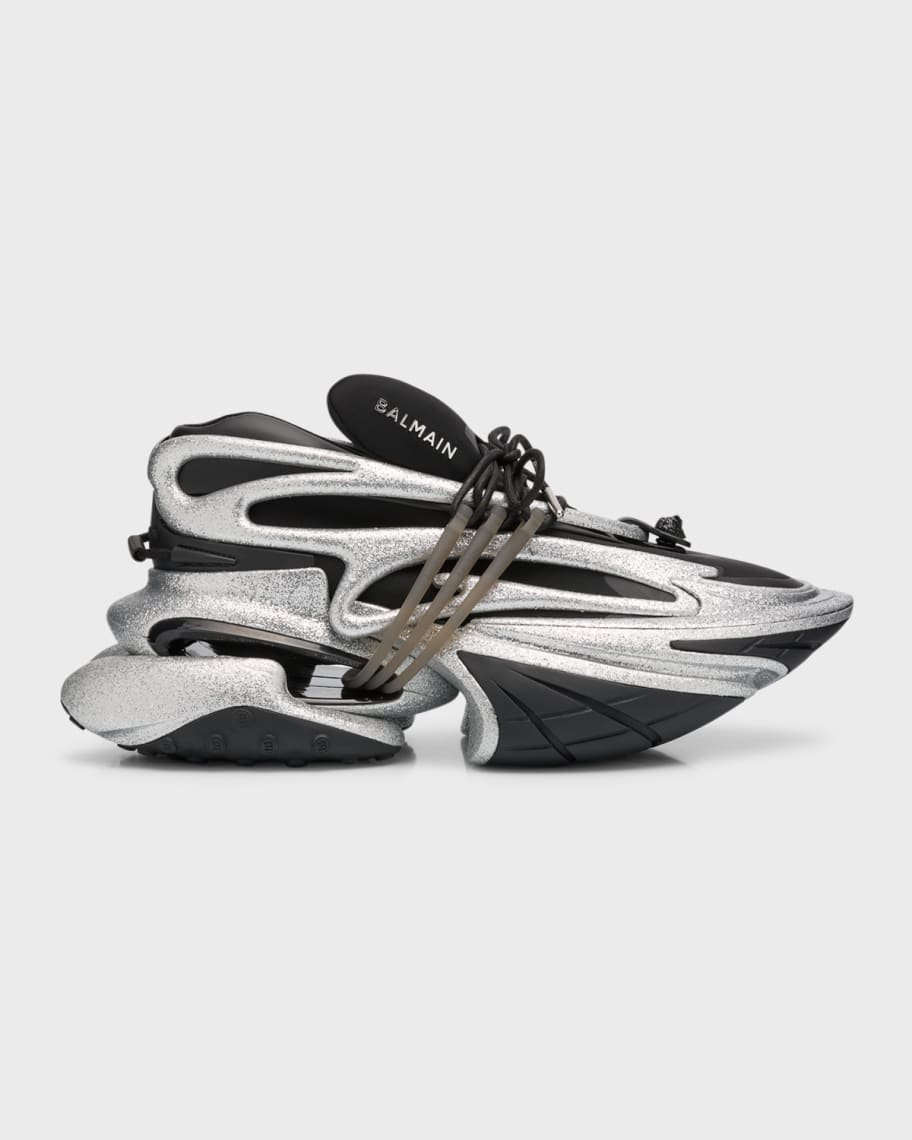 Balmain Men's Unicorn Neoprene Glitter Fashion Sneakers | Neiman Marcus