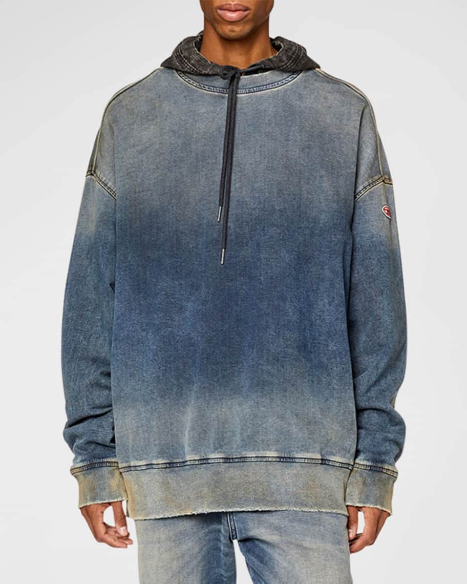 Diesel Men's D-Krib-Ne Washed Denim Sweatshirt | Neiman Marcus