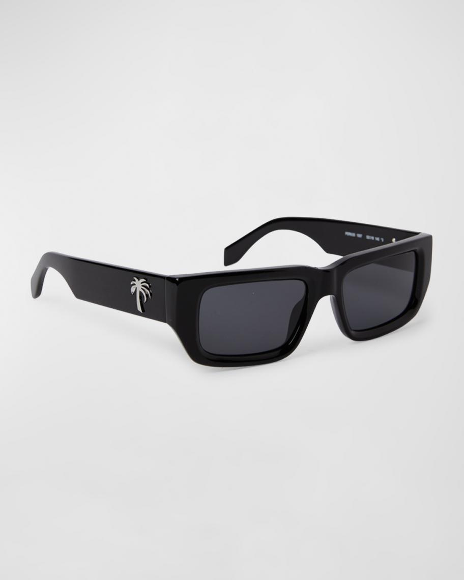 Palm Angels Men's Sutter Acetate Rectangle Sunglasses | Neiman Marcus