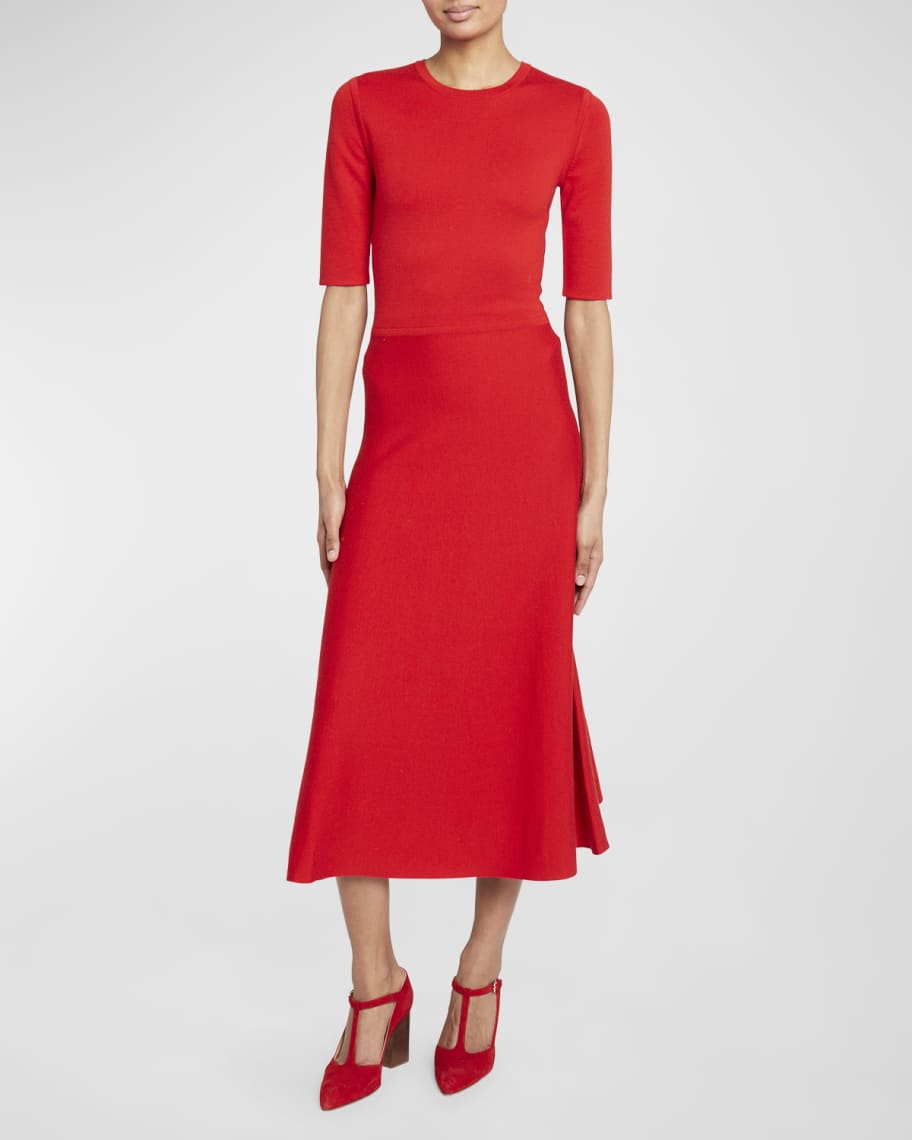 Gabriela Hearst Seymore Cashmere-Blend Midi Dress | Neiman Marcus
