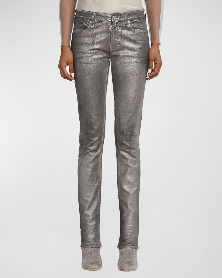 Ralph Lauren Collection Slim-Fit Chrome Foil Denim Jeans | Neiman Marcus