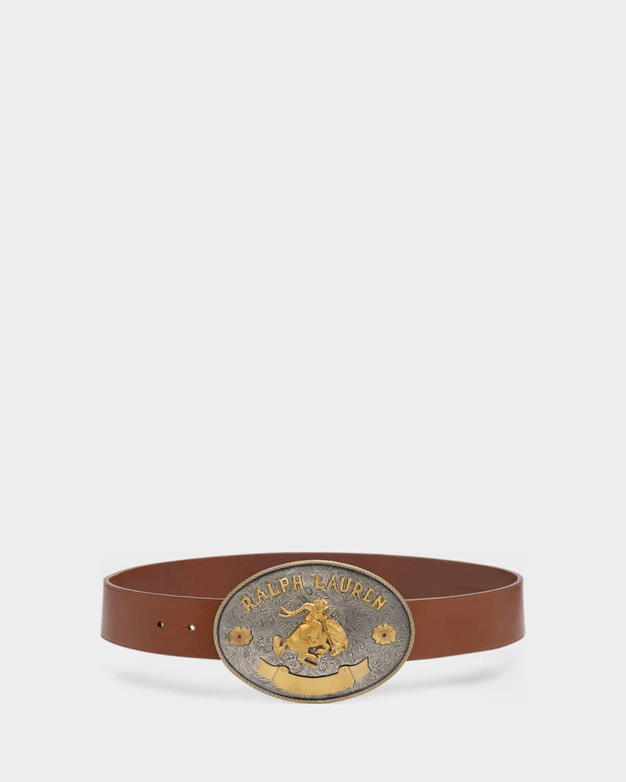 chinese dress ladies Ralph Lauren Polo $595 Purple Label Stirrup Vachetta Leather Belt Italy  Brown Gold 36 at Amazon Women's Clothing store main image 1