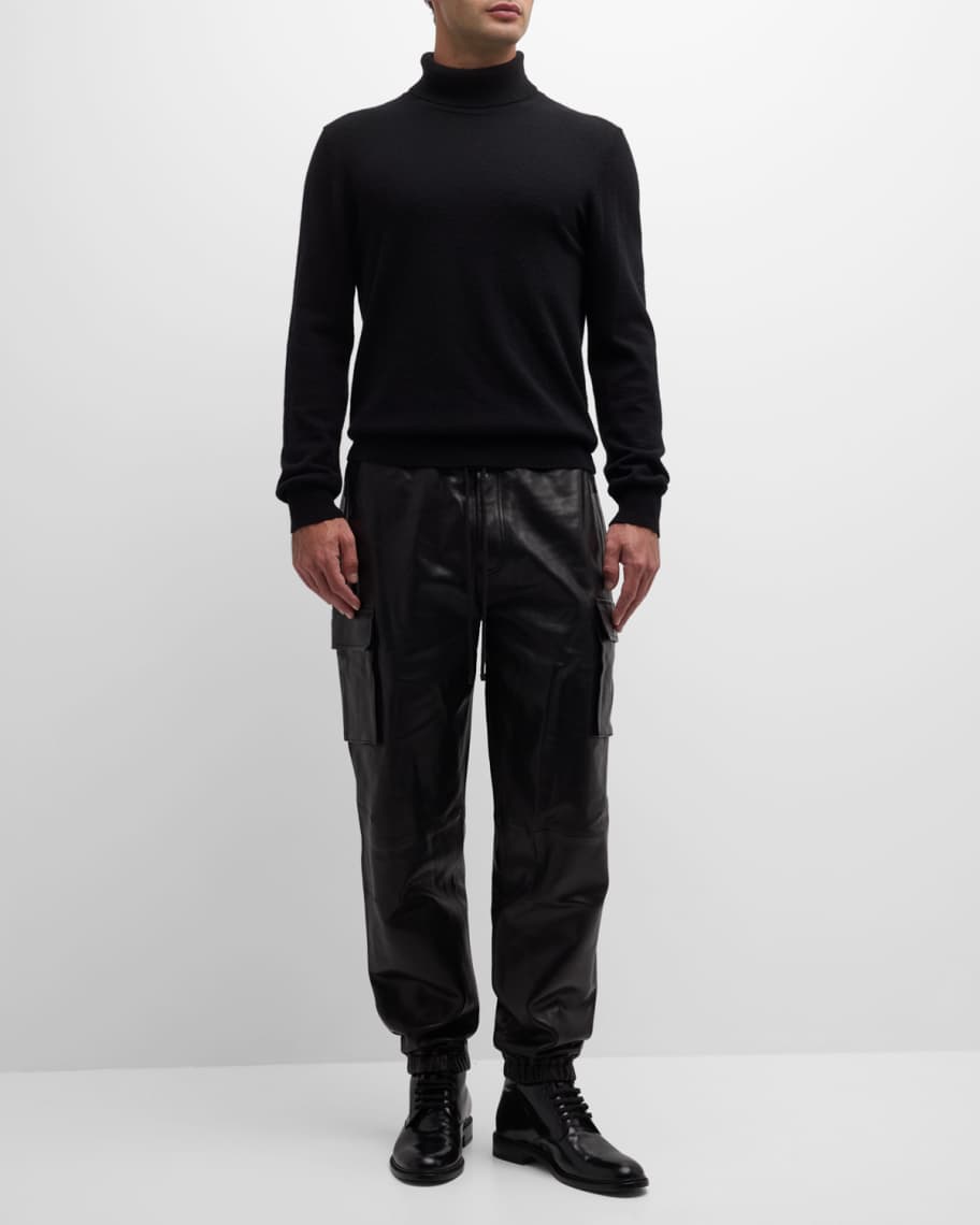 Image 2 of 6: Men's Leather Cargo Pants