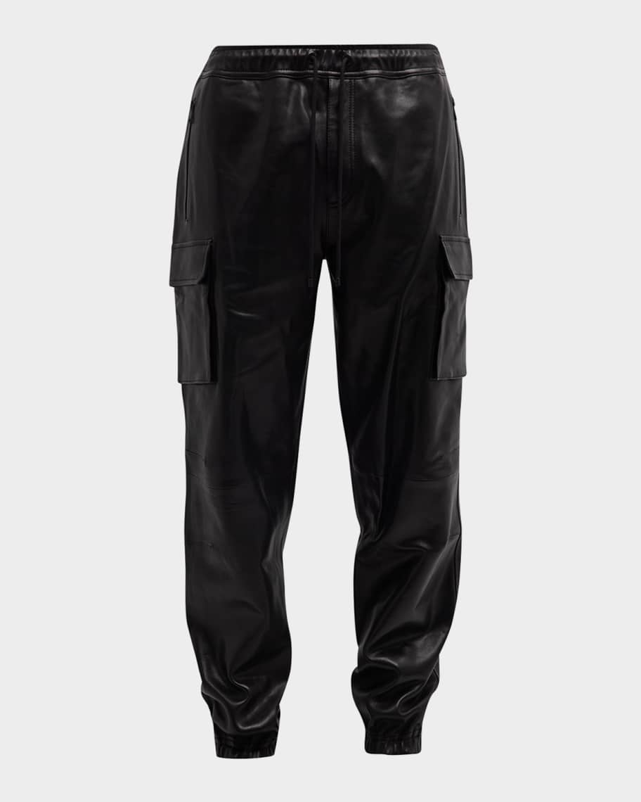 Image 1 of 6: Men's Leather Cargo Pants