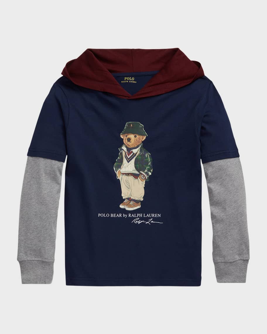 Boys polo bear hoodie 2025