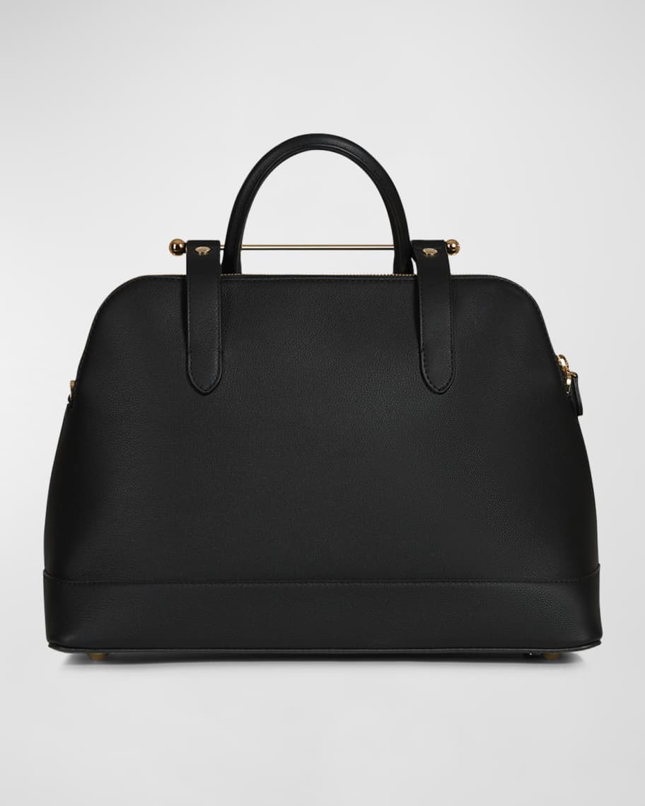 Image 2 of 3: Dome Midi Leather Top-Handle Bag