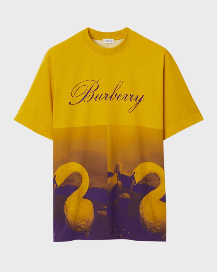 Burberry Men s Logo and Swan Print T Shirt Neiman Marcus