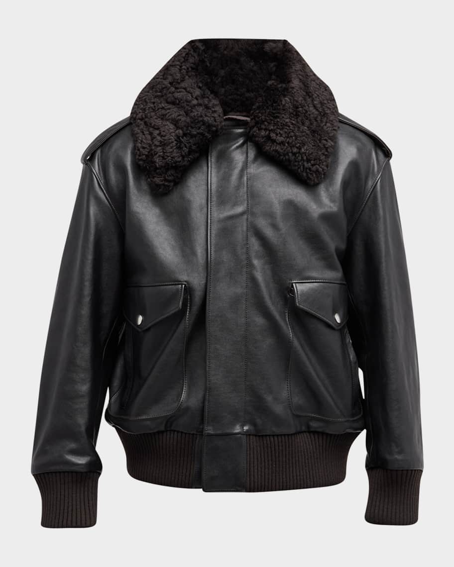 Burberry shearling aviator jacket mens outlet