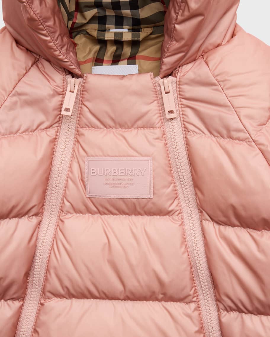 Image 3 of 3: Girl's Rollo Logo Plaque Puffer Snowsuit, Size 3M-18M