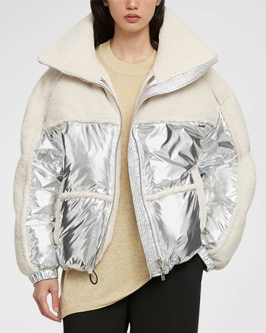 Louis Vuitton Cropped Hooded Bomber Metal Grey