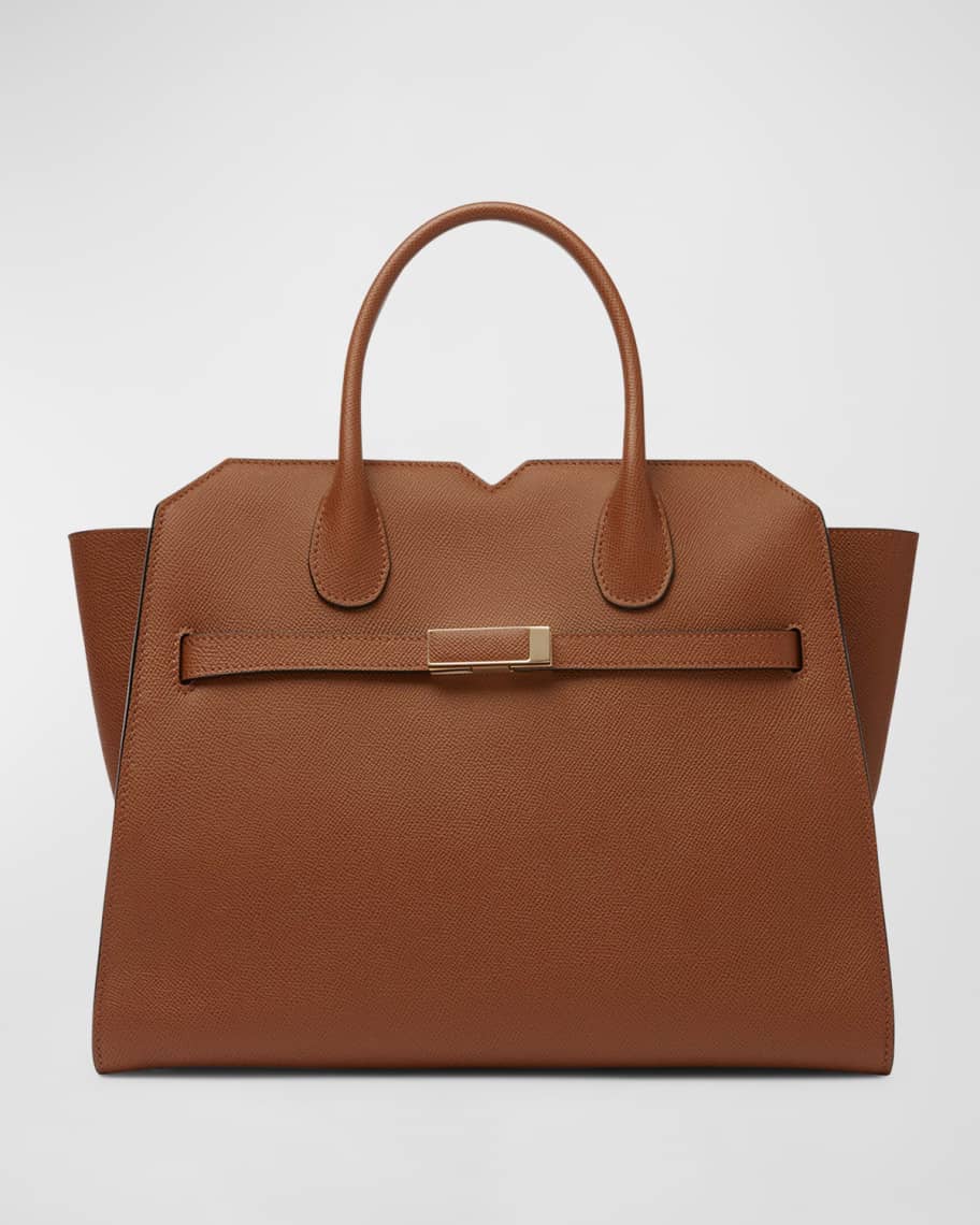 Valextra leather tote bag - Neutrals