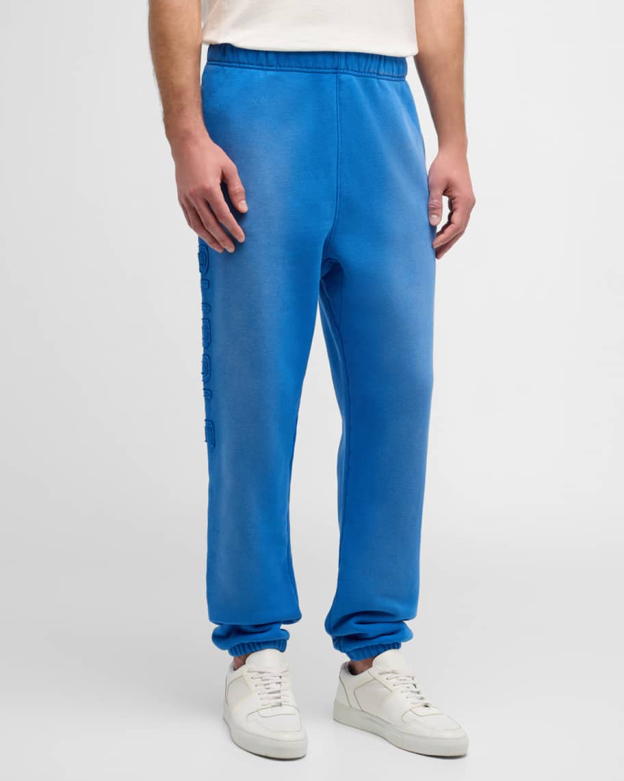 PURPLE Men's Fleece Tonal Logo Sweatpants | Neiman Marcus