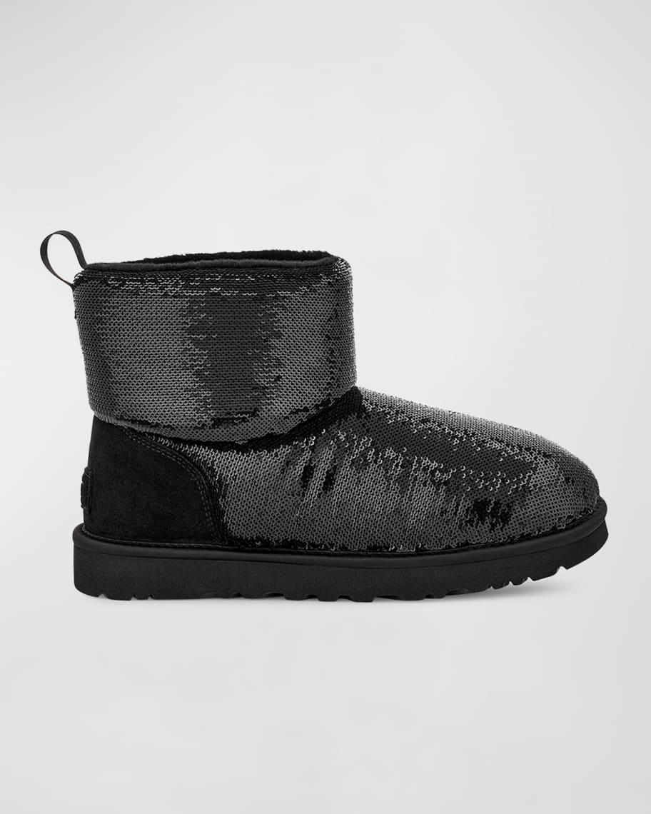 UGG CLASSIC MINI CHUNKY SEQUIN - Winter boots - black 