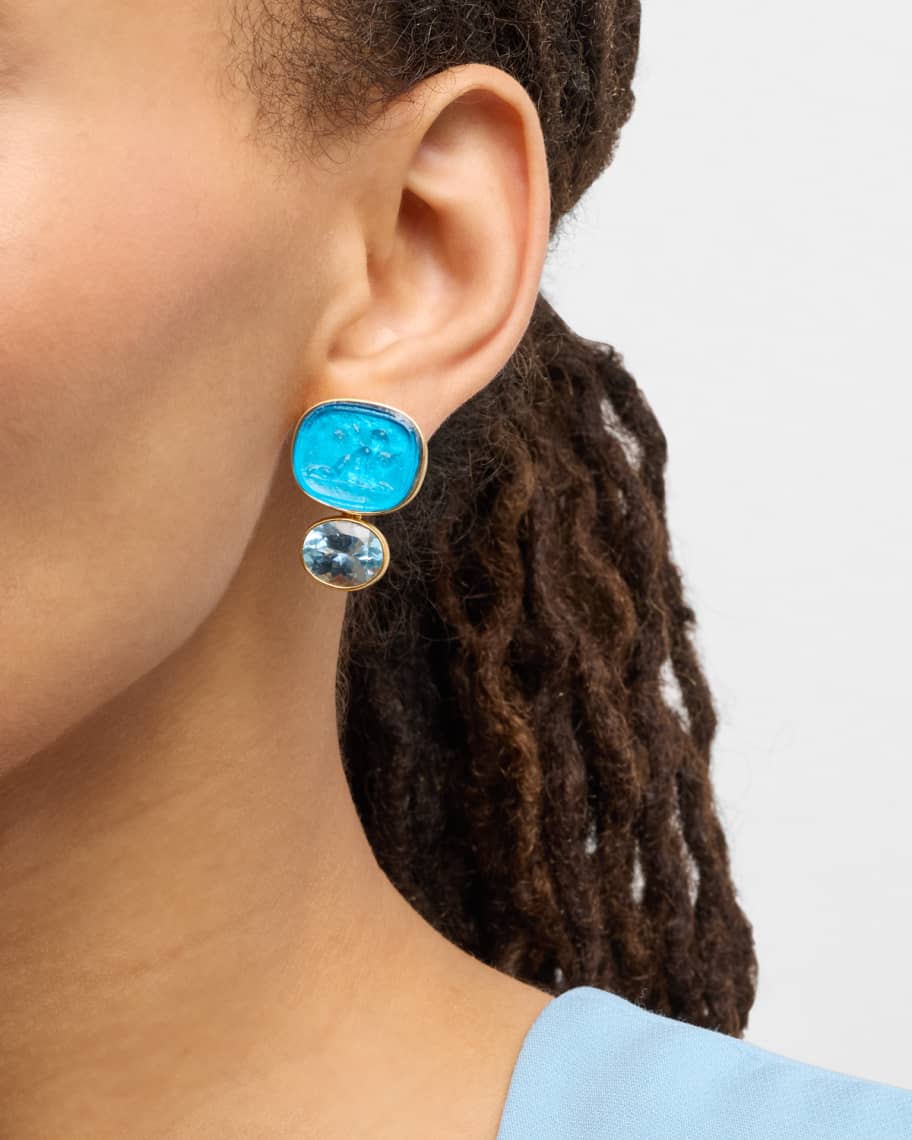 Image 2 of 5: Guardian Angel Blue Topaz Earrings