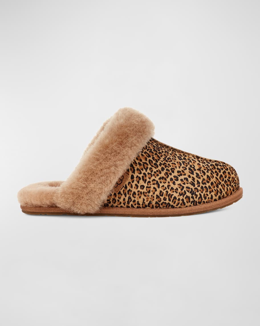 UGG Scuffette Animal Print Shearling Slippers Neiman Marcus