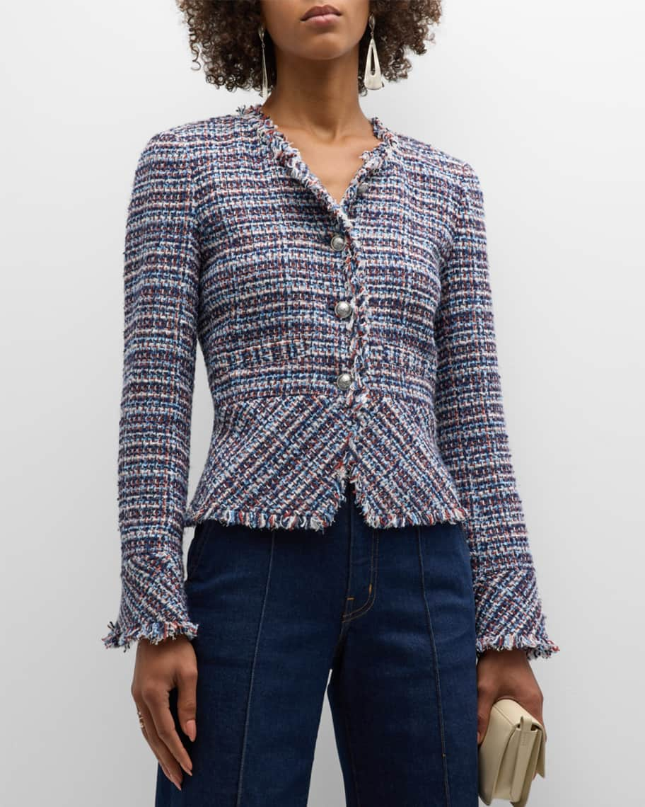 Derek Lam 10 Crosby Elizabeth Frayed Peplum Jacket | Neiman Marcus