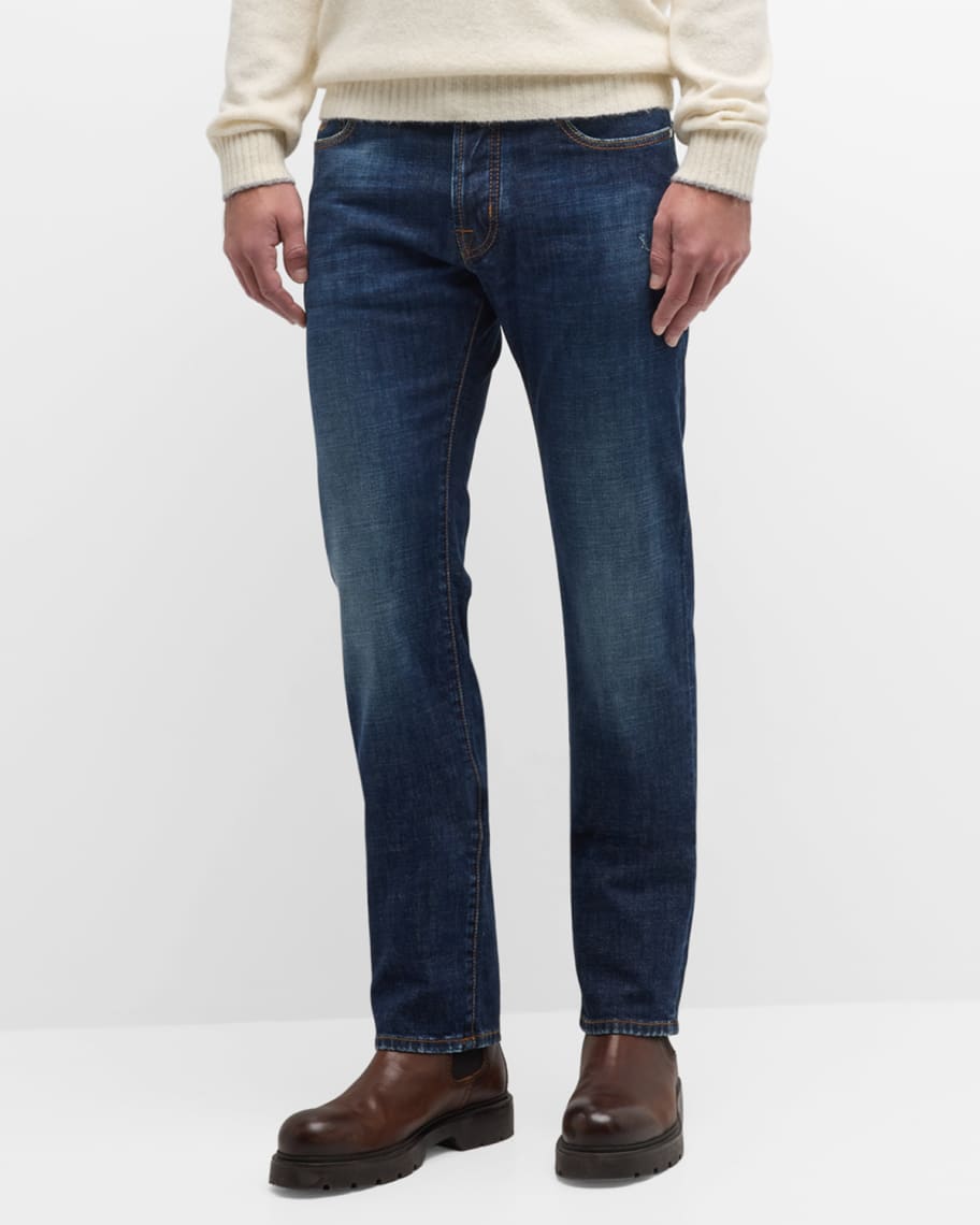 Jacob Cohen Men's Bard Slim-Fit Dark Wash Jeans | Neiman Marcus