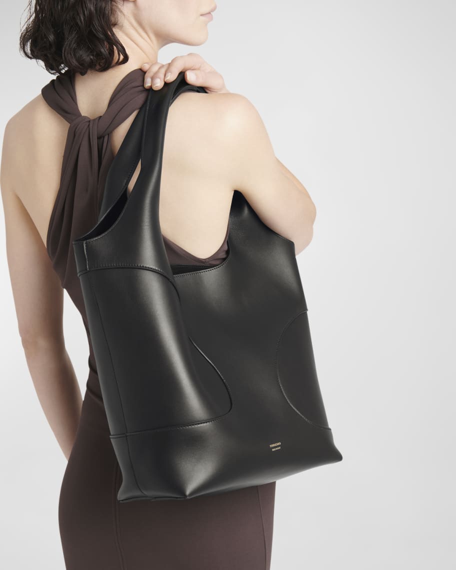 Image 3 of 6: Cutout Leather Tote Bag