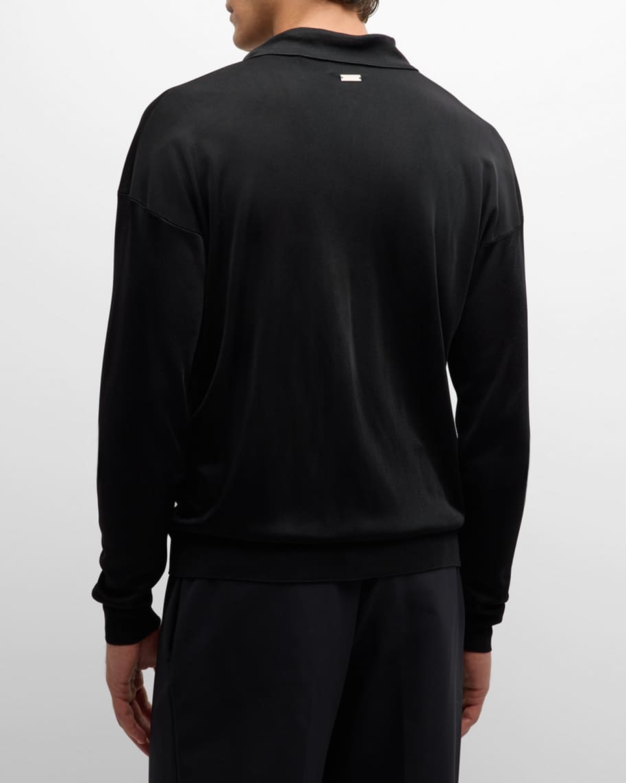 Image 3 of 6: Men's Long-Sleeve Polo Shirt
