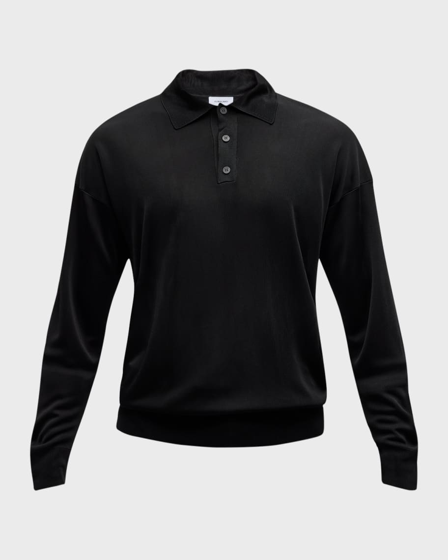 Image 1 of 6: Men's Long-Sleeve Polo Shirt