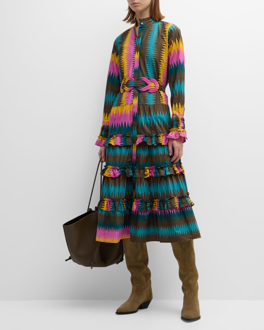 Camelis fantasia tiered midi dress sale