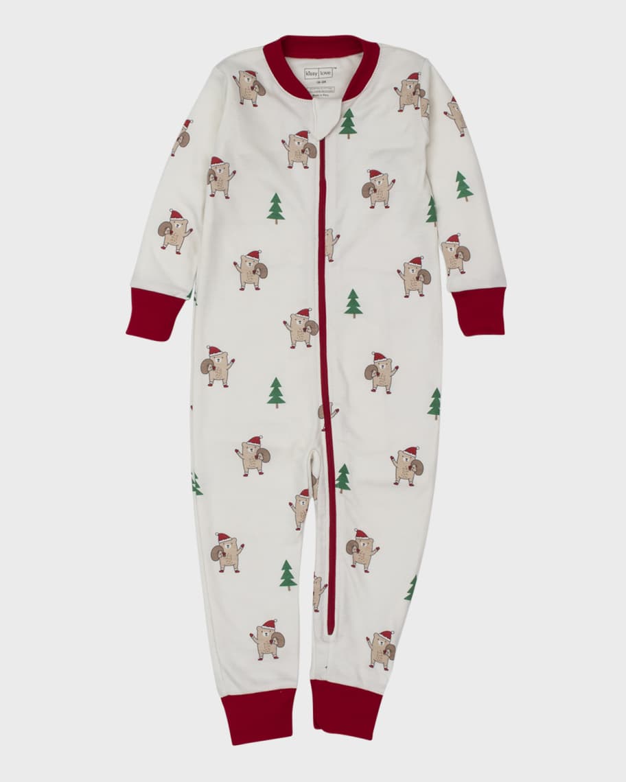 Kissy Love by Kissy Kissy Kid's Santa Bear Pajama Coveralls, Size 12M