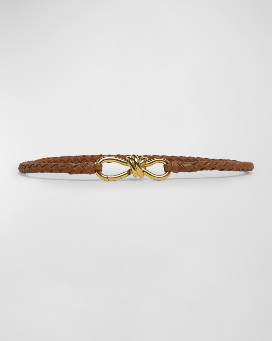 Bottega Veneta Signature Orange Braided Leather Wrap Belt Bottega Veneta Rubber Belt With Braided Design, Tangerine in  main image 2