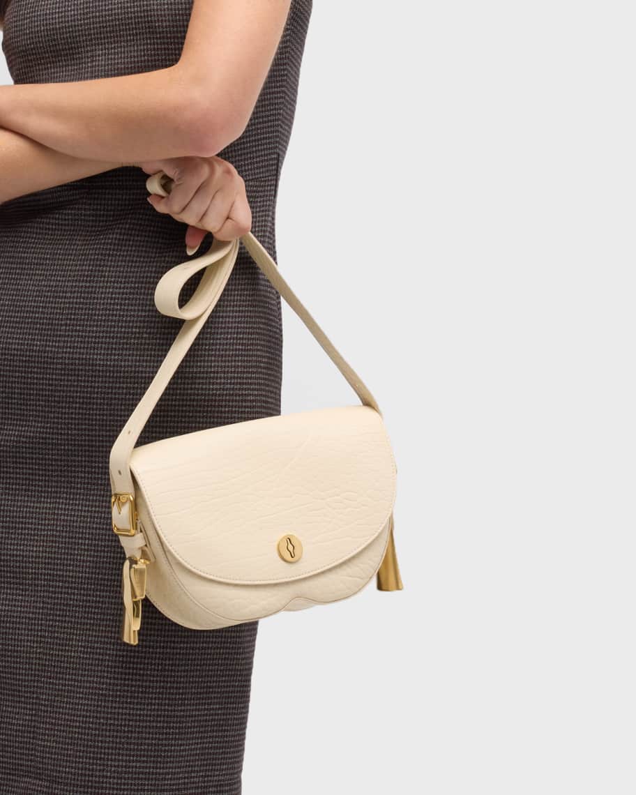 Image 3 of 6: Chess Small Flap Leather Satchel Bag